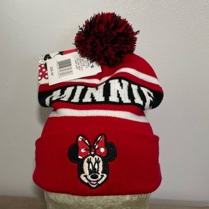 Disney's Minnie Mouse Womens Embroidery Pom Beanie